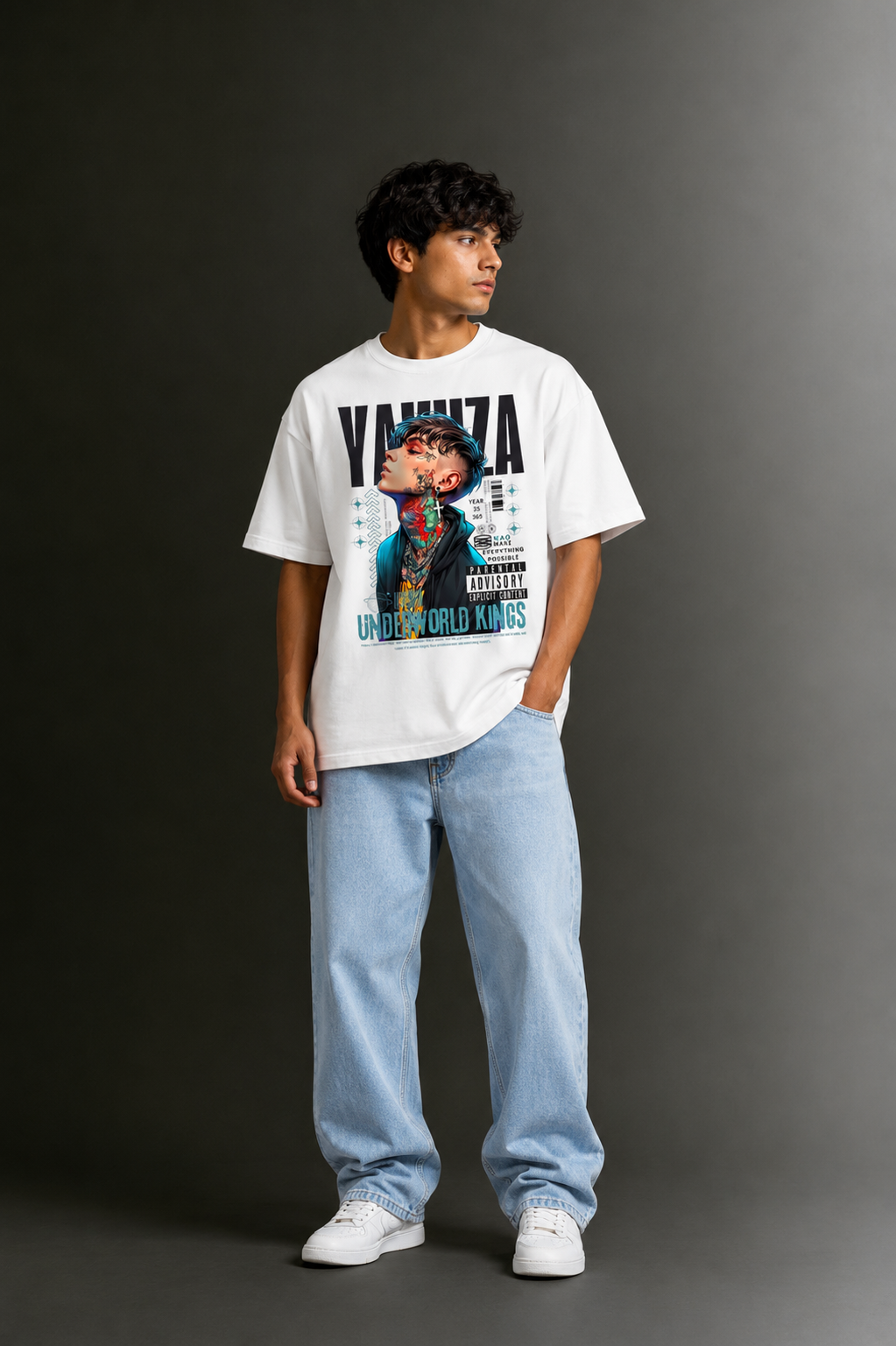 Men's Drop Shoulder Front Printed T-Shirt | Graphic Tee | OUTPUFF