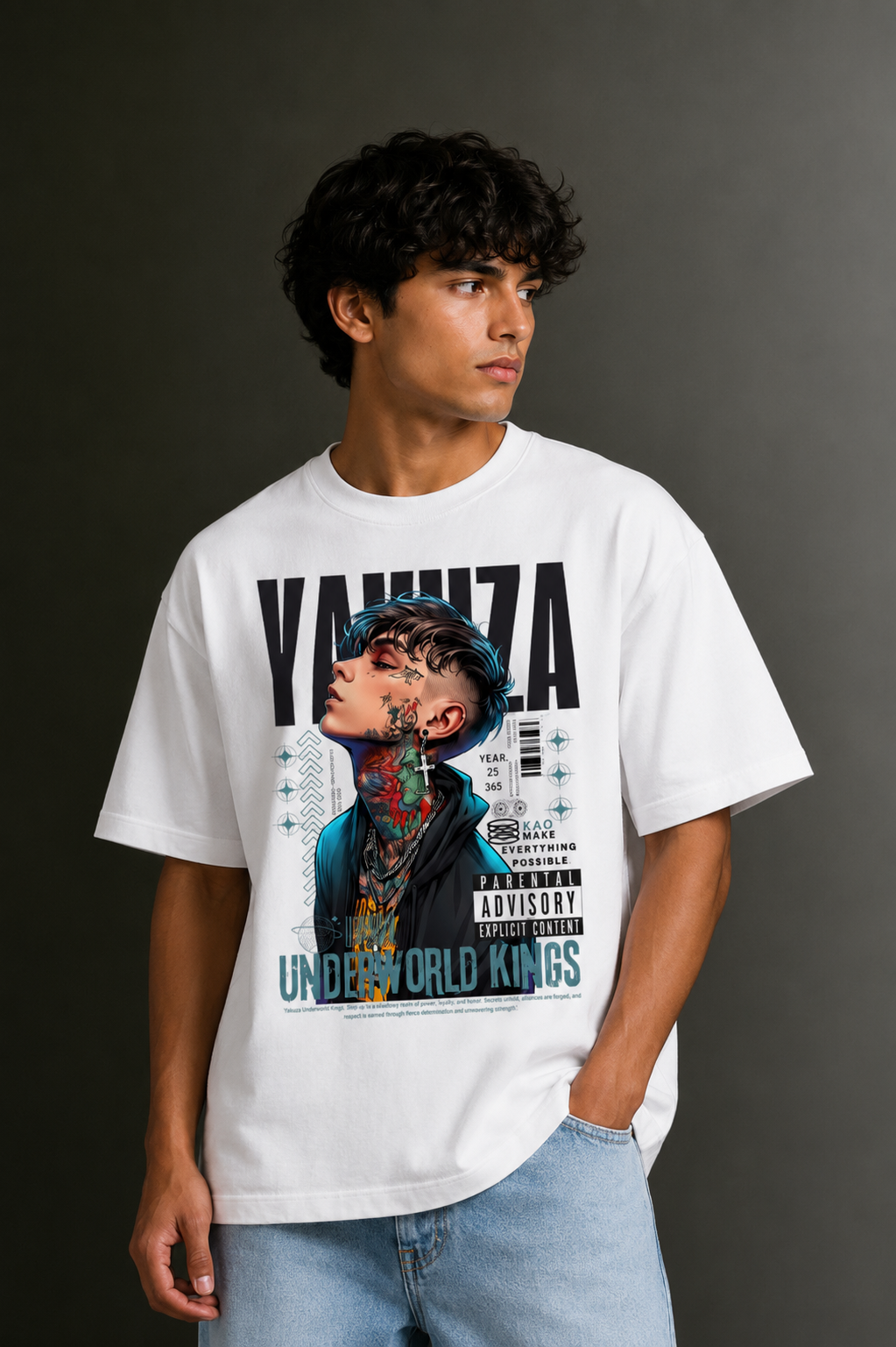Men's Drop Shoulder Front Printed T-Shirt | Graphic Tee | OUTPUFF