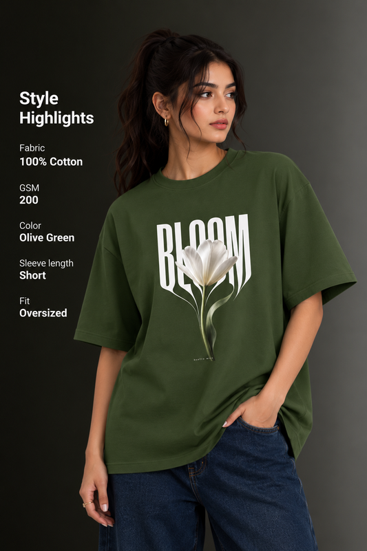 Women Drop Shoulder Front Printed T-Shirt | OUTPUFF