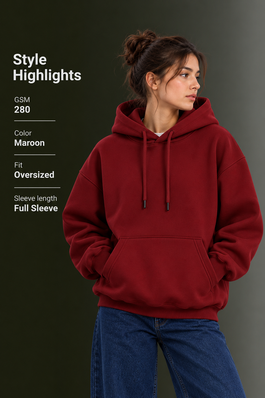 OUTPUFF Unisex Regular Fit Pullover Hoodie with Kangaroo Pocket