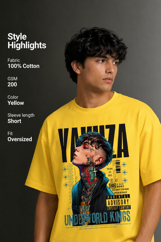 Men's Drop Shoulder Front Printed T-Shirt | Graphic Tee | OUTPUFF