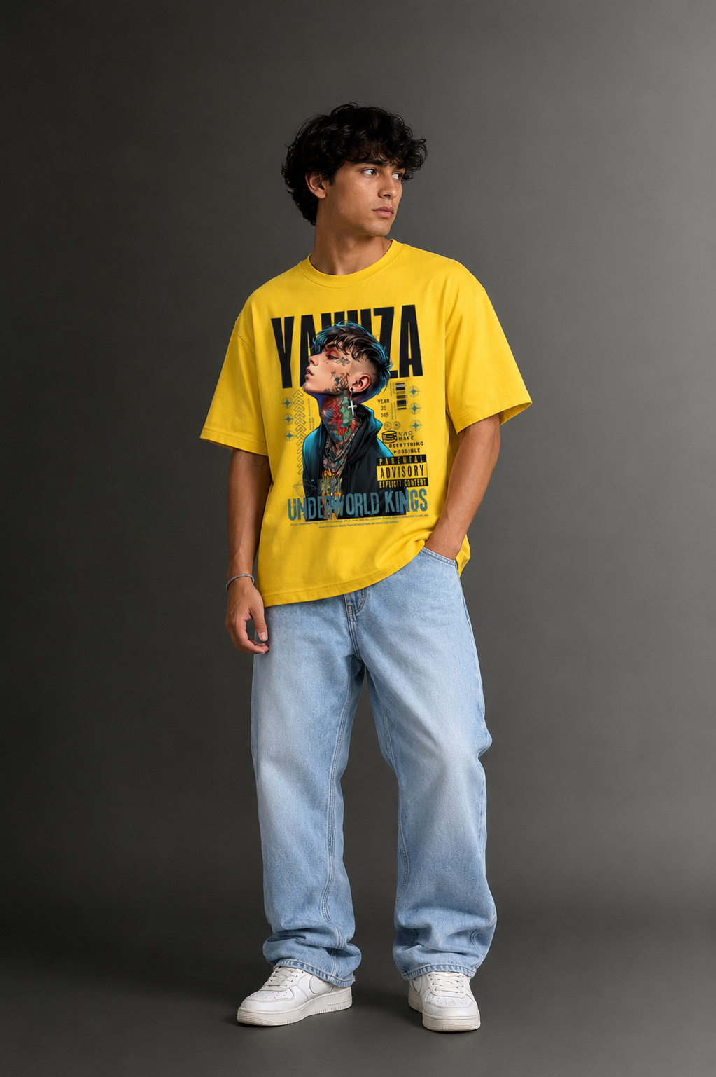 Men's Drop Shoulder Front Printed T-Shirt | Graphic Tee | OUTPUFF