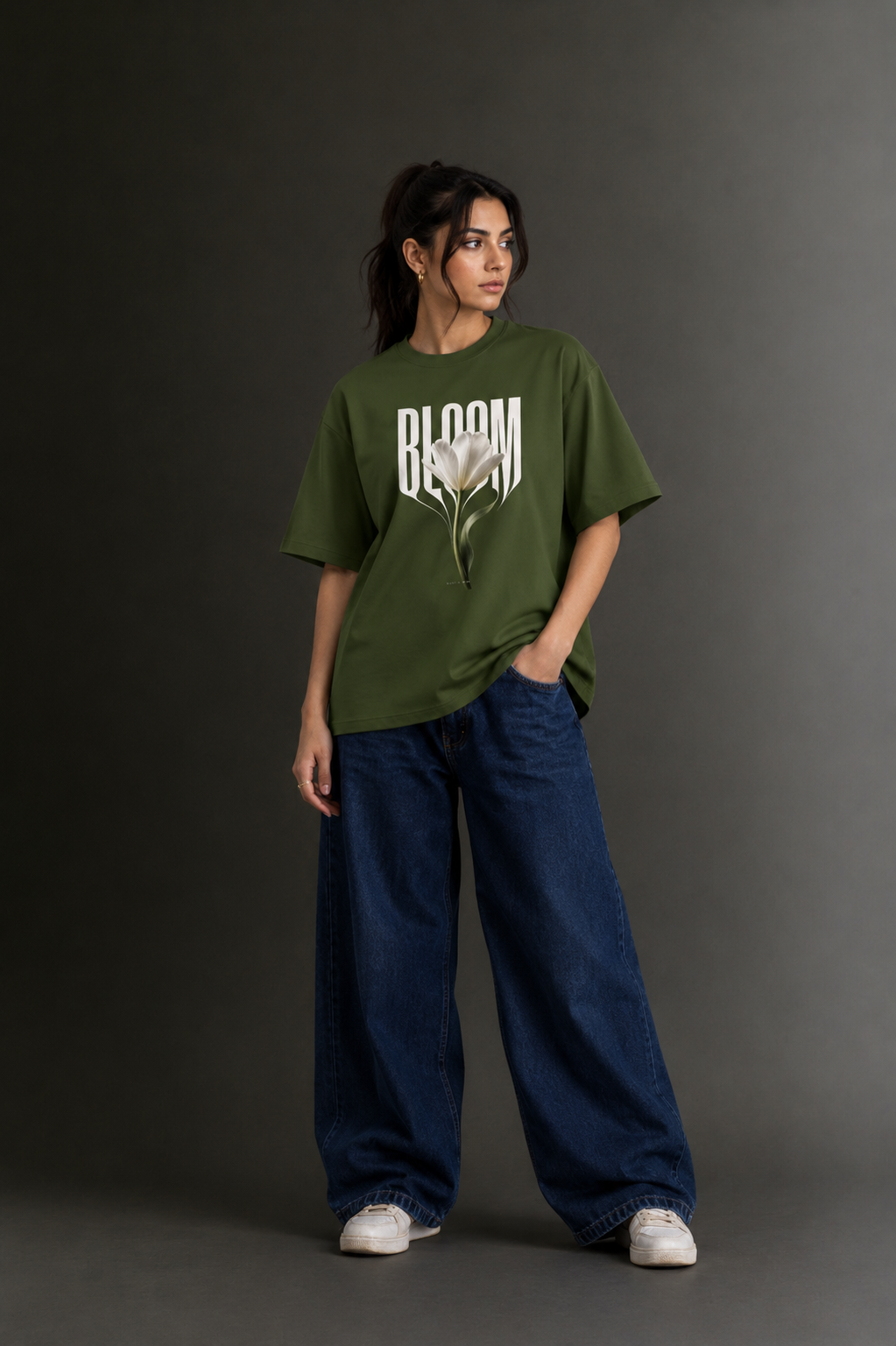 Women Drop Shoulder Front Printed T-Shirt | OUTPUFF