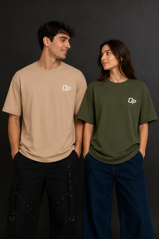 Couple Plain Drop Shoulder T-Shirt | OUTPUFF