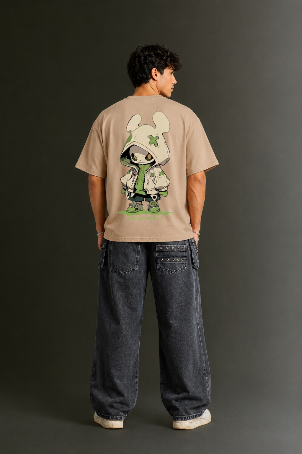 Men's Drop Shoulder Front & Back Printed T-Shirt | Graphic Tee | OUTPUFF