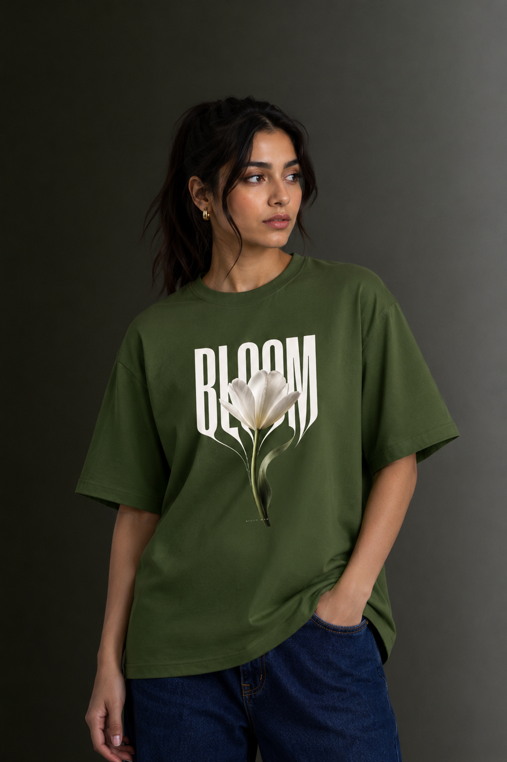 Women Drop Shoulder Front Printed T-Shirt | OUTPUFF