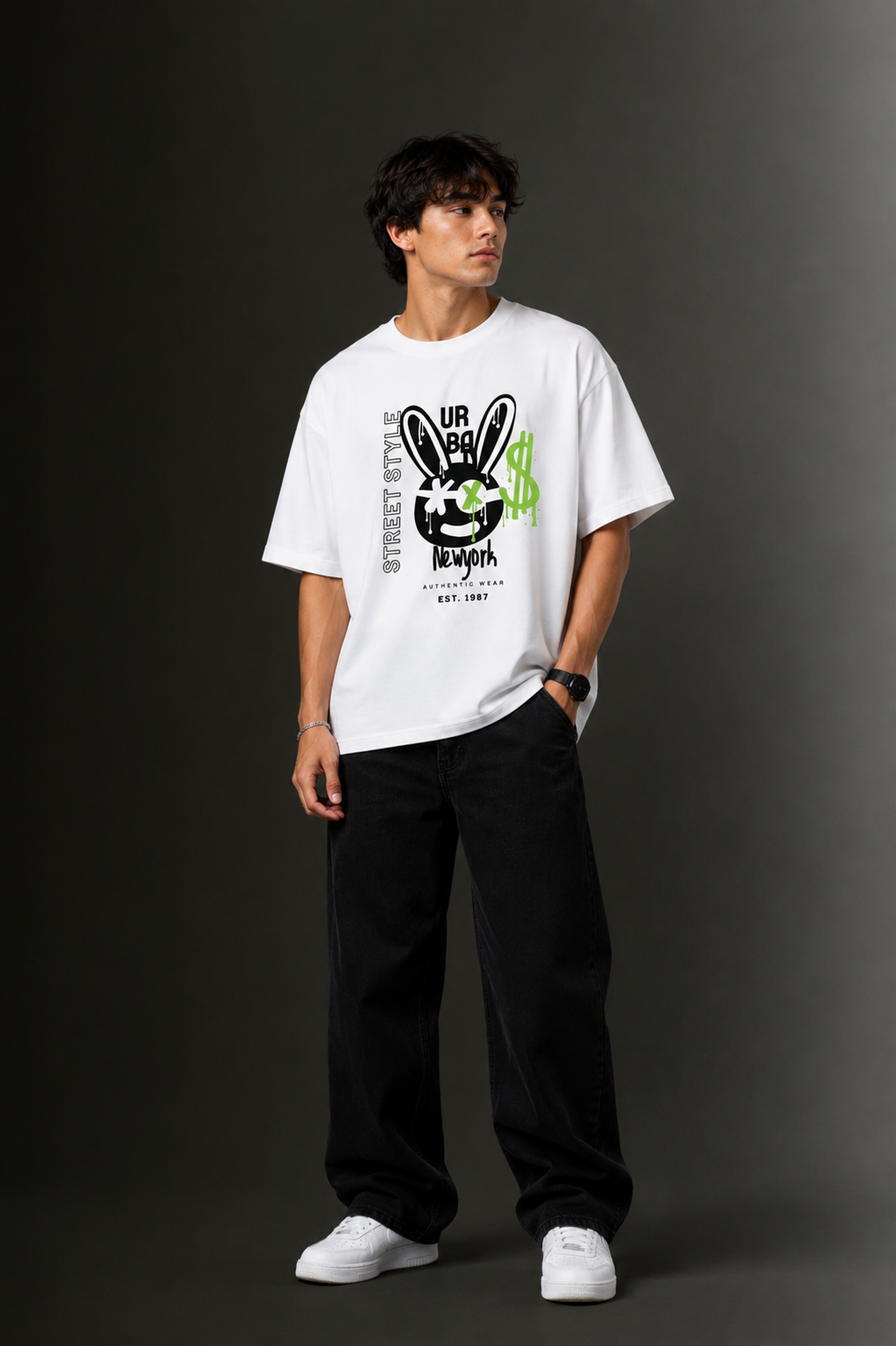 Men's Drop Shoulder Front Printed T-Shirt | Graphic Tee | OUTPUFF
