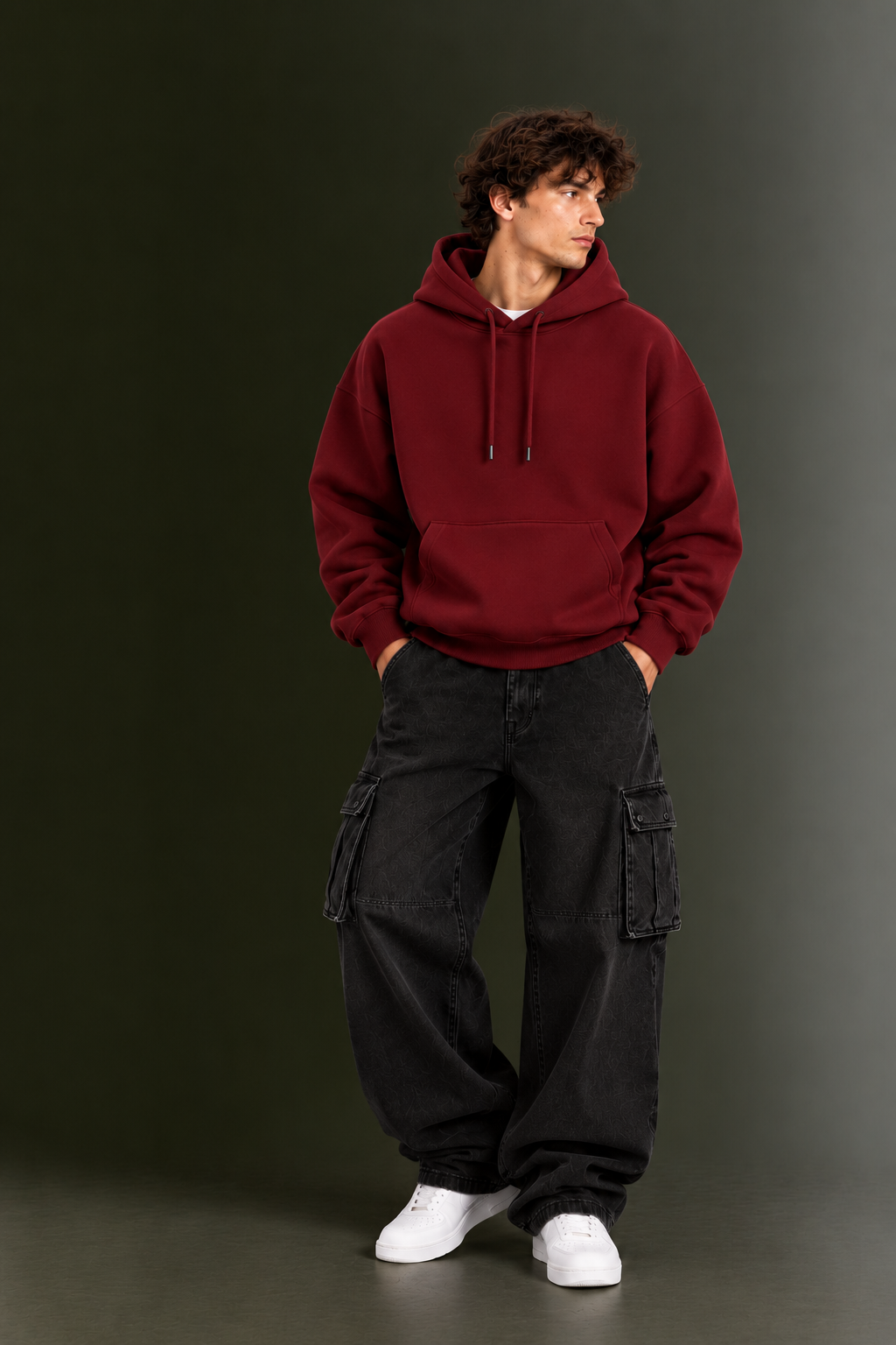 OUTPUFF Unisex Regular Fit Pullover Hoodie with Kangaroo Pocket