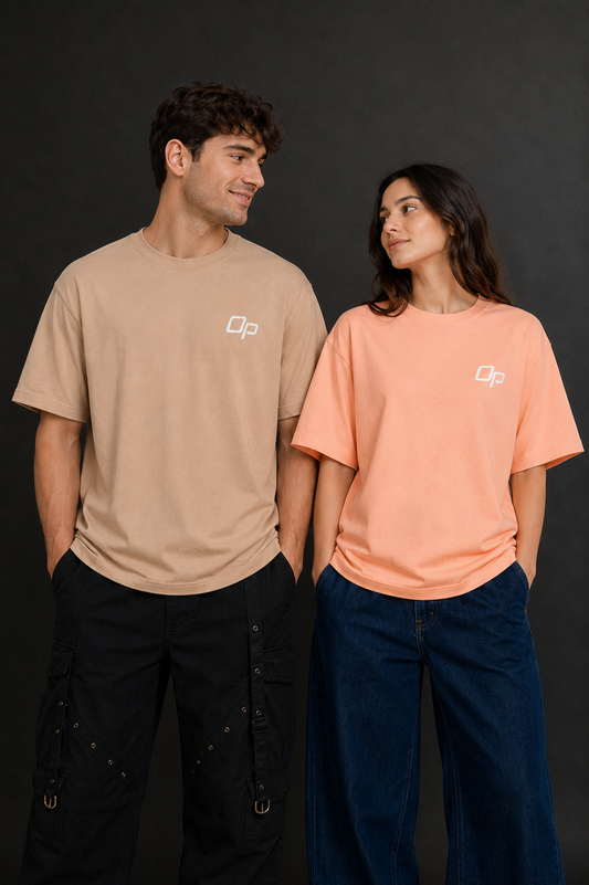 Couple Plain Drop Shoulder T-Shirt | OUTPUFF