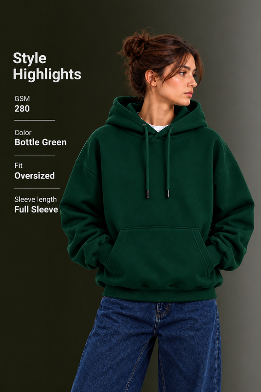 OUTPUFF Unisex Regular Fit Pullover Hoodie with Kangaroo Pocket