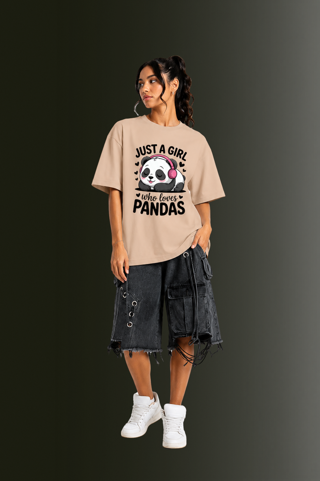 Women Drop Shoulder Front Printed T-Shirt | OUTPUFF