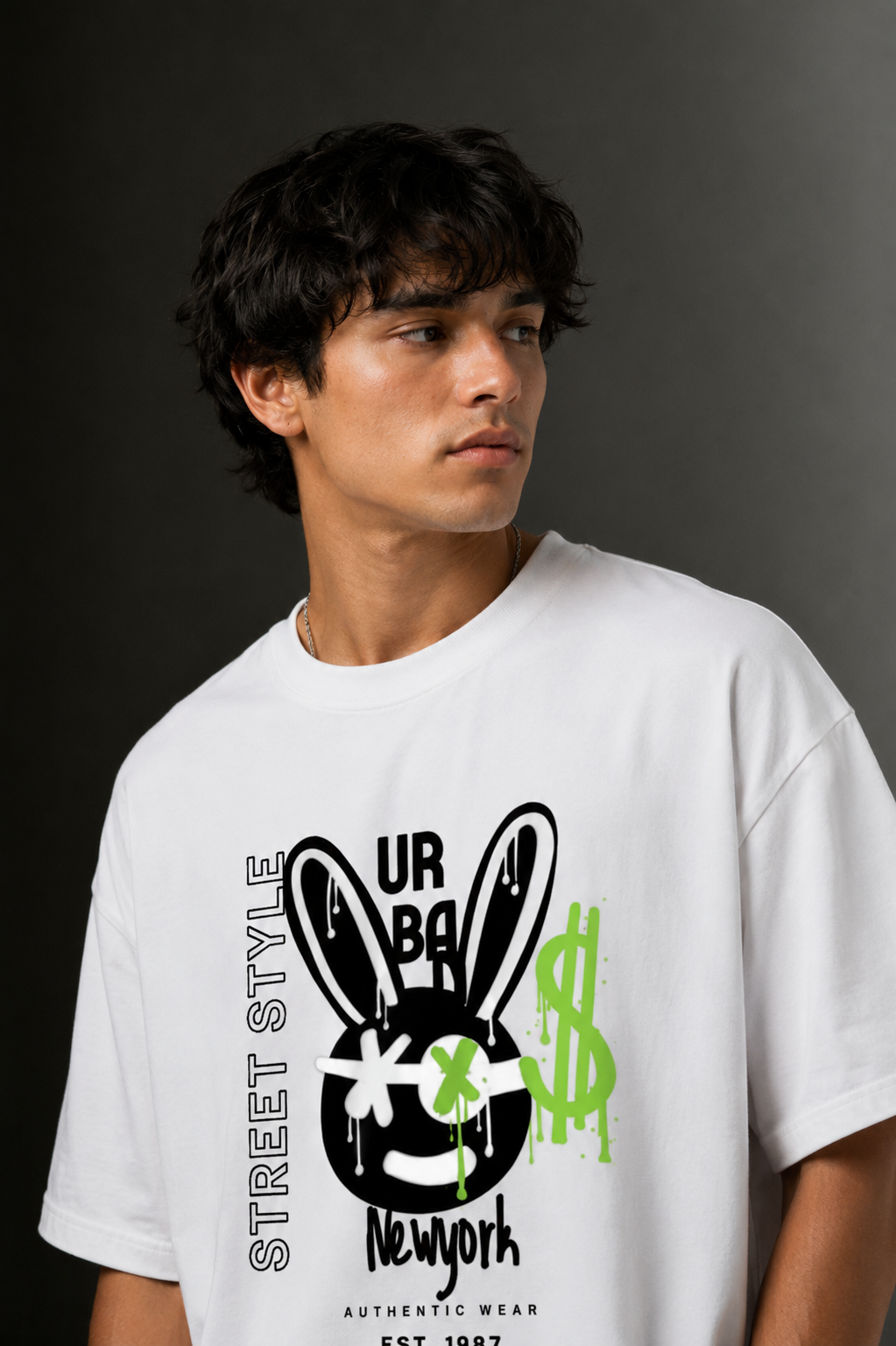 Men's Drop Shoulder Front Printed T-Shirt | Graphic Tee | OUTPUFF