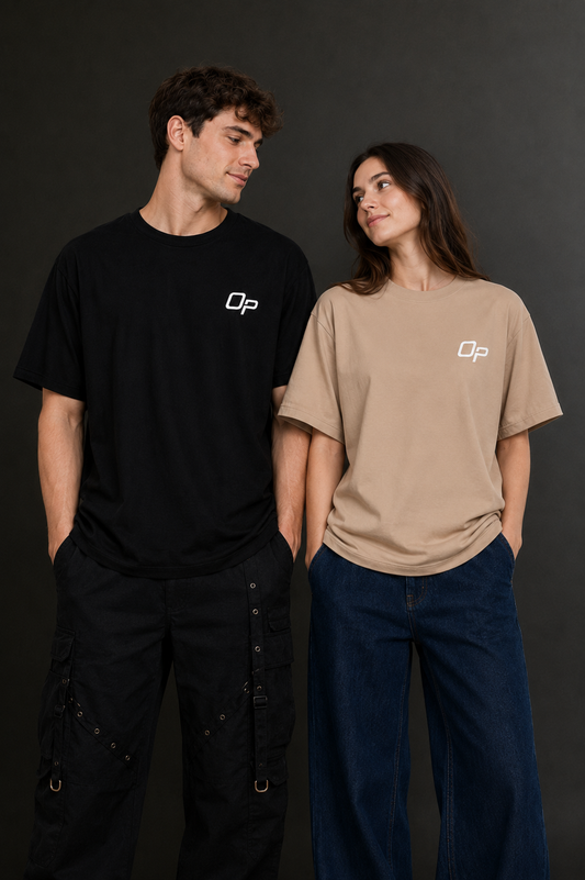 Couple Plain Drop Shoulder T-Shirt | OUTPUFF
