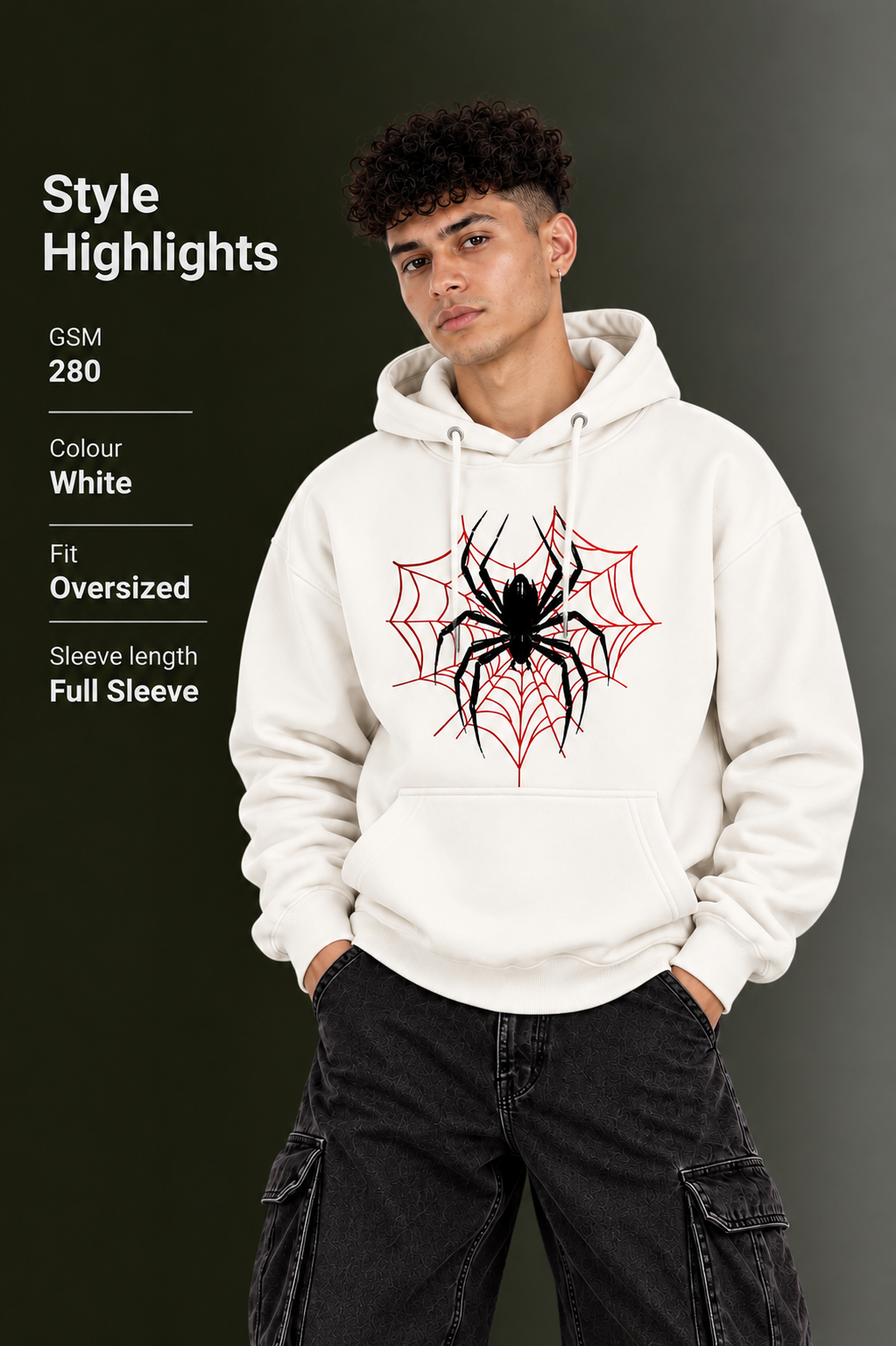 OUTPUFF Unisex Printed Pullover Hoodie with Kangaroo Pocket