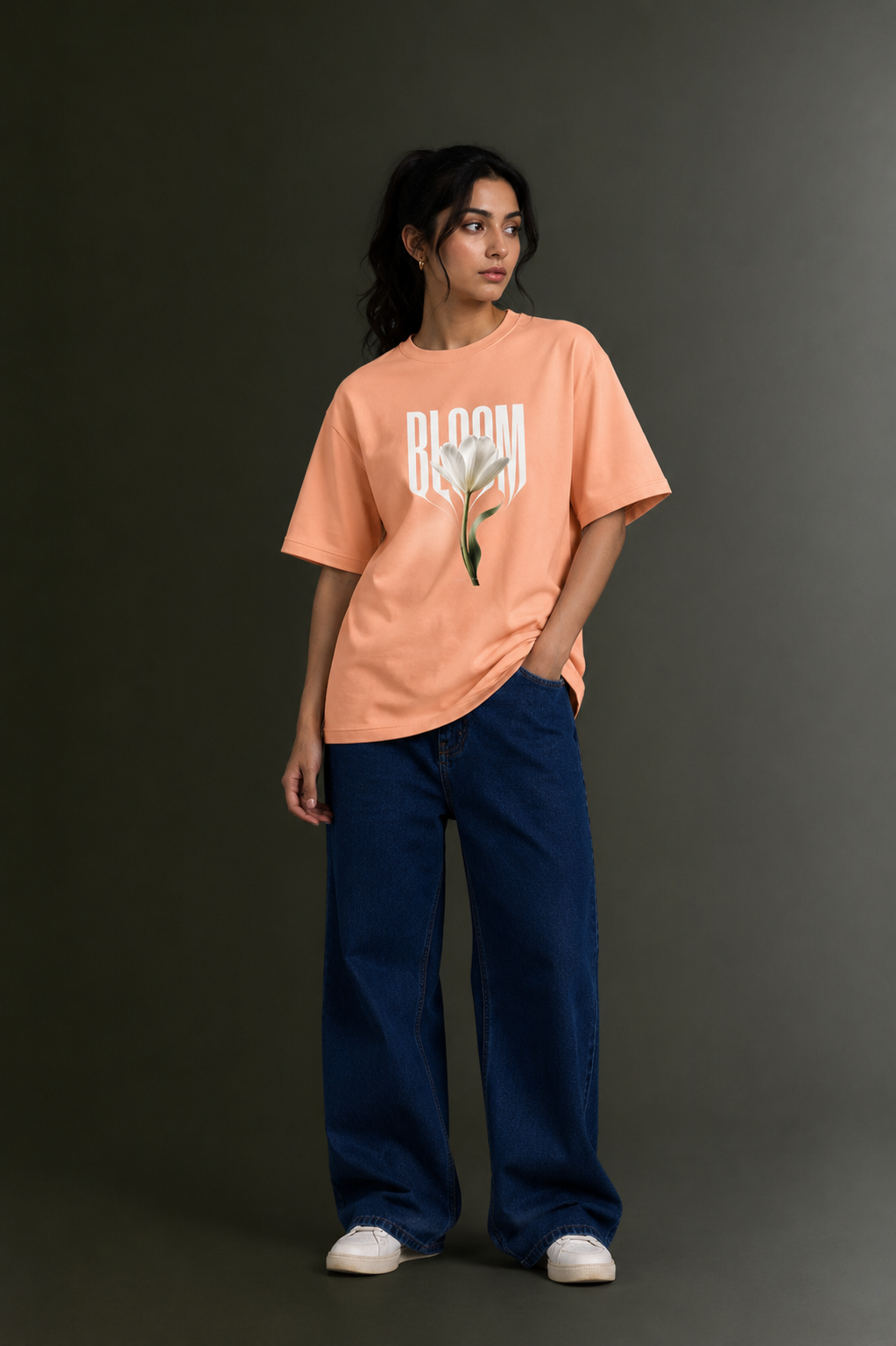 Women Drop Shoulder Front Printed T-Shirt | OUTPUFF