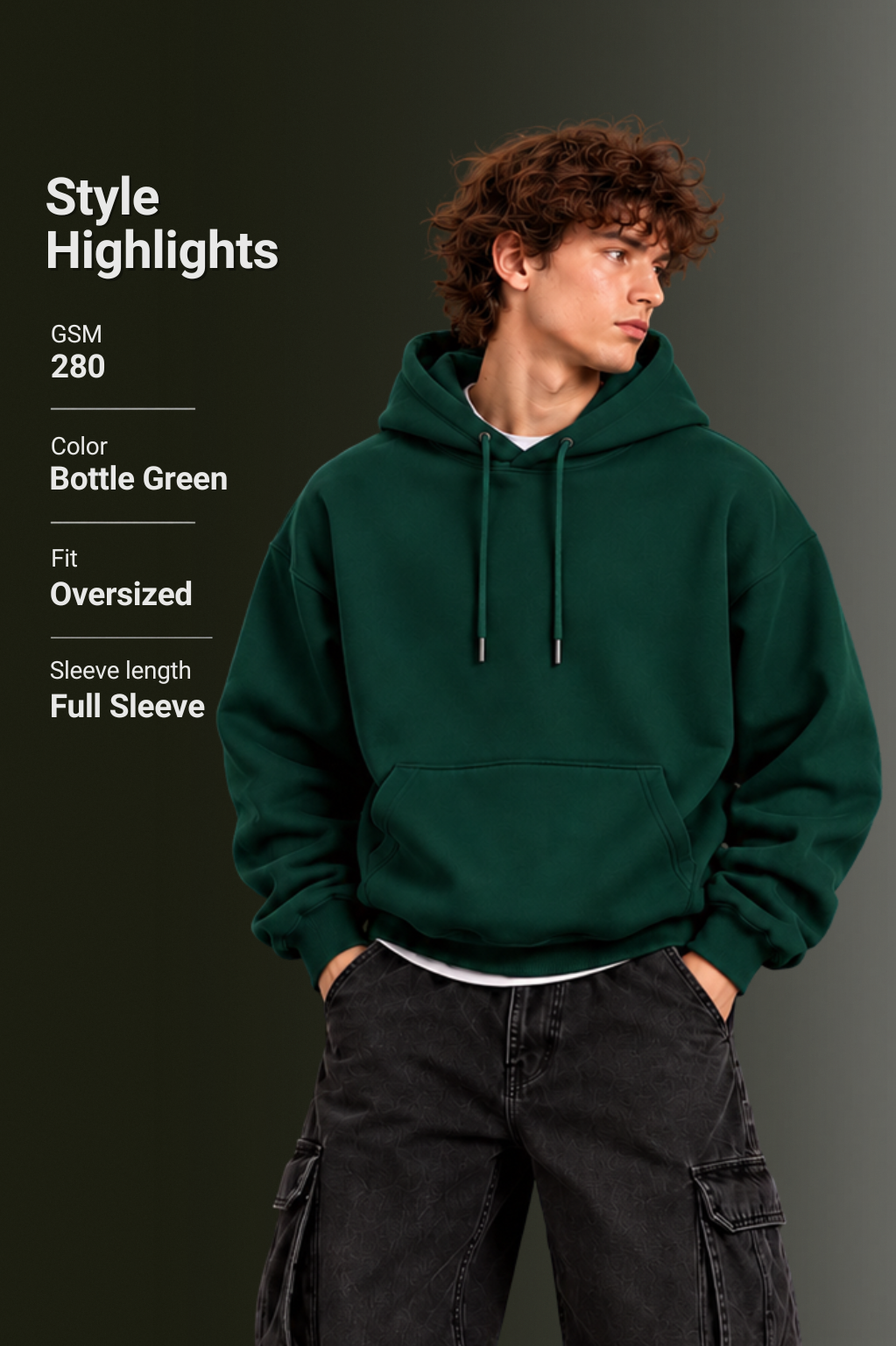 OUTPUFF Unisex Regular Fit Pullover Hoodie with Kangaroo Pocket