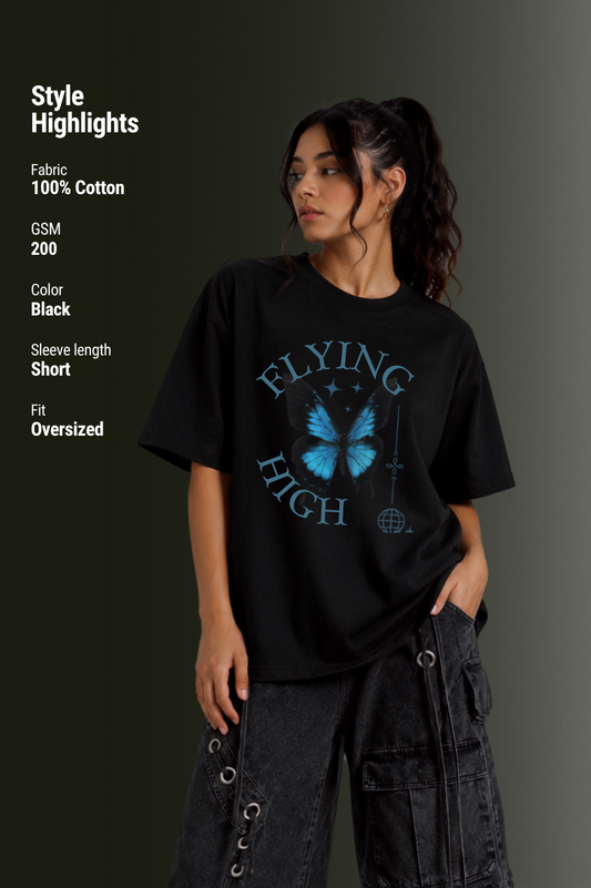 Women Drop Shoulder Front Printed T-Shirt | OUTPUFF