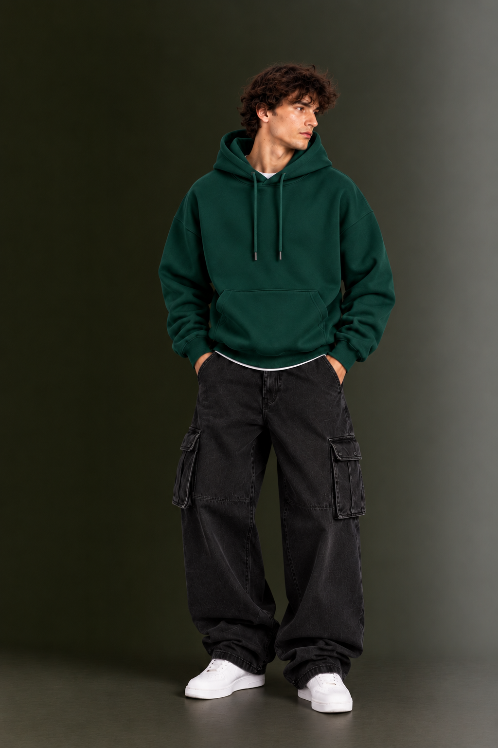 OUTPUFF Unisex Regular Fit Pullover Hoodie with Kangaroo Pocket