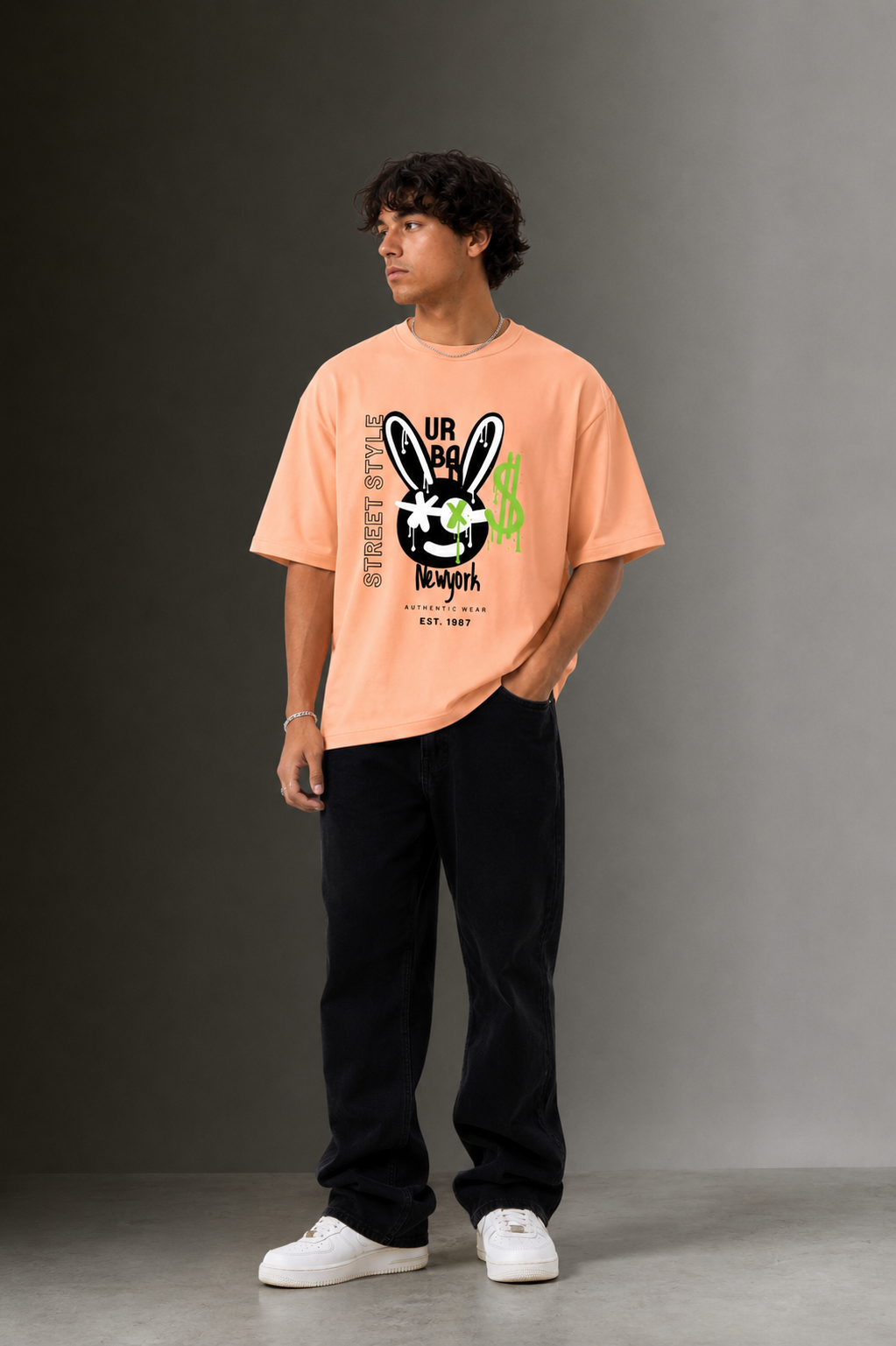 Men's Drop Shoulder Front Printed T-Shirt | Graphic Tee | OUTPUFF