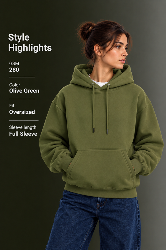OUTPUFF Unisex Regular Fit Pullover Hoodie with Kangaroo Pocket