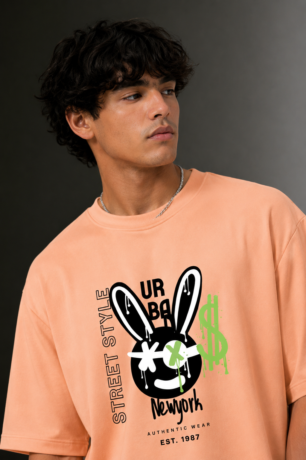 Men's Drop Shoulder Front Printed T-Shirt | Graphic Tee | OUTPUFF