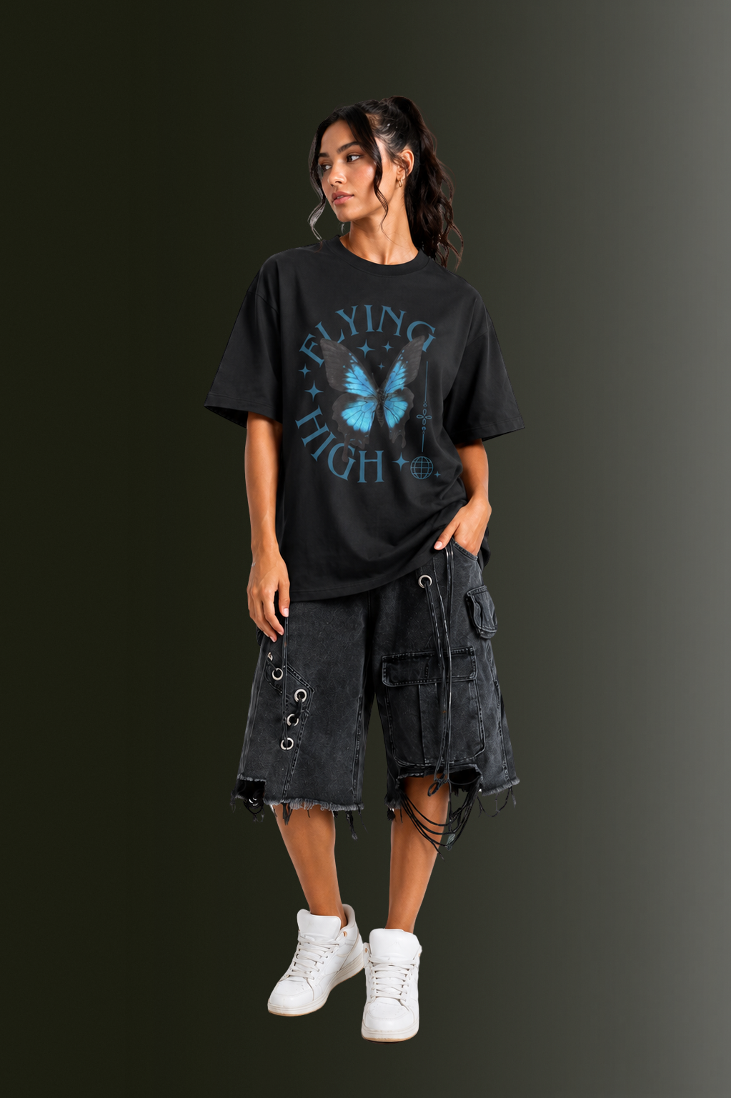 Women Drop Shoulder Front Printed T-Shirt | OUTPUFF