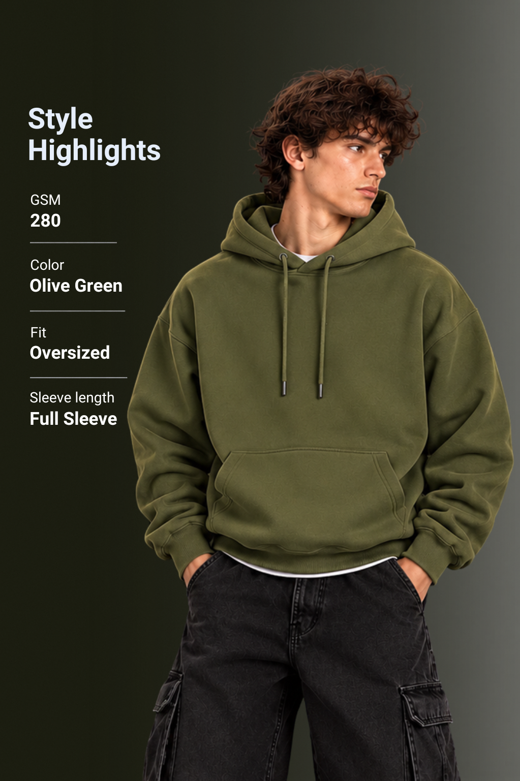 OUTPUFF Unisex Regular Fit Pullover Hoodie with Kangaroo Pocket