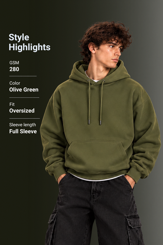 OUTPUFF Unisex Regular Fit Pullover Hoodie with Kangaroo Pocket