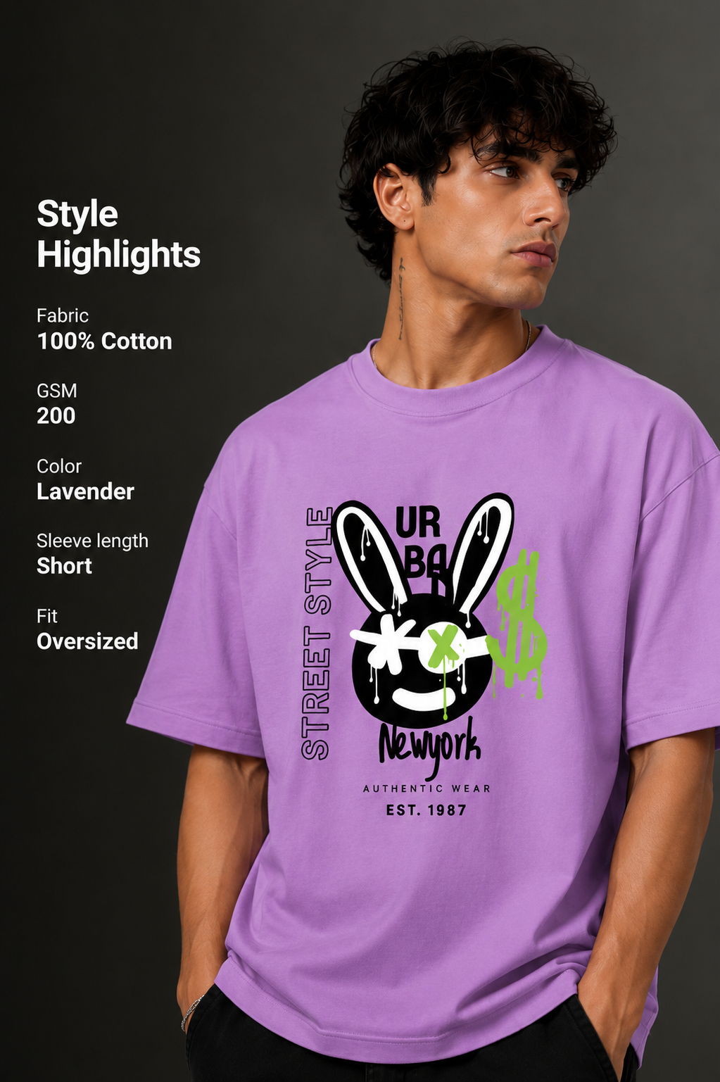 Men's Drop Shoulder Front Printed T-Shirt | Graphic Tee | OUTPUFF