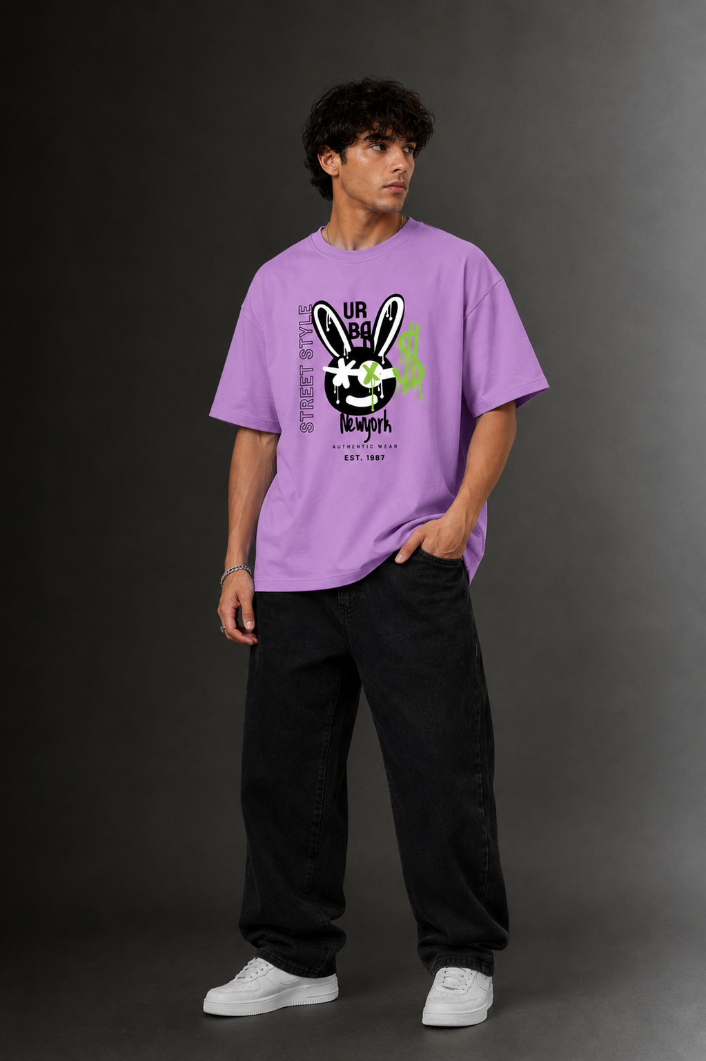Men's Drop Shoulder Front Printed T-Shirt | Graphic Tee | OUTPUFF
