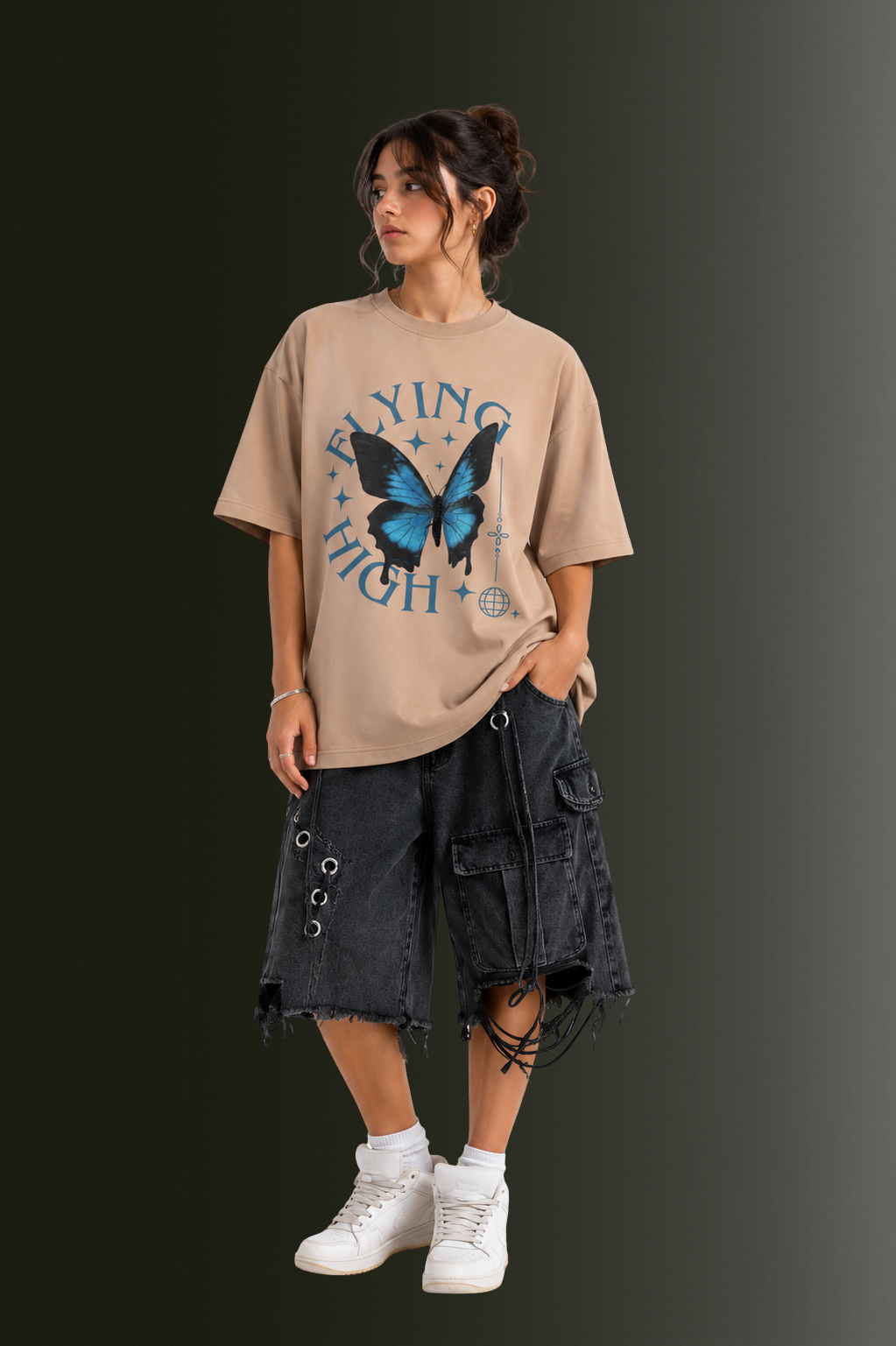 Women Drop Shoulder Front Printed T-Shirt | OUTPUFF
