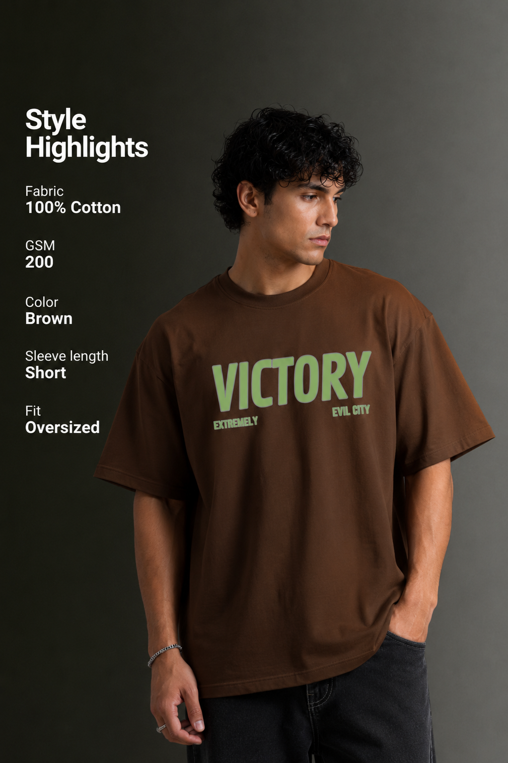 Men's Drop Shoulder Front & Back Printed T-Shirt | Graphic Tee | OUTPUFF