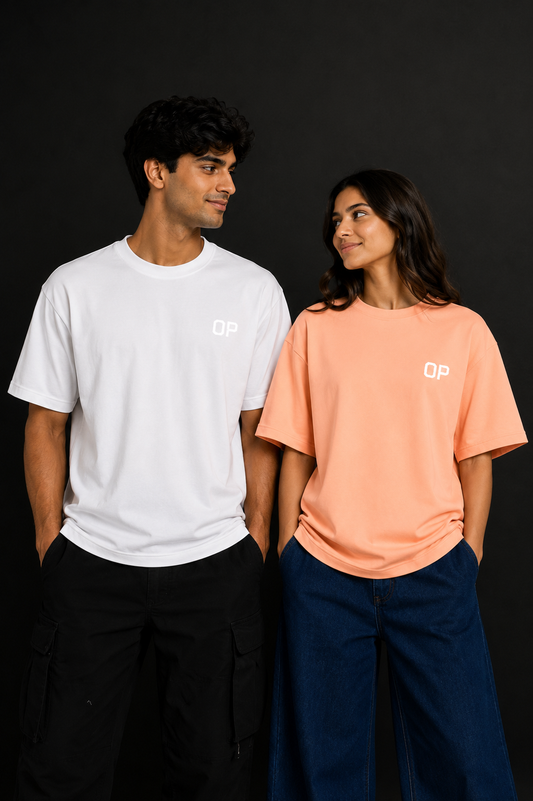 Couple Plain Drop Shoulder T-Shirt | OUTPUFF