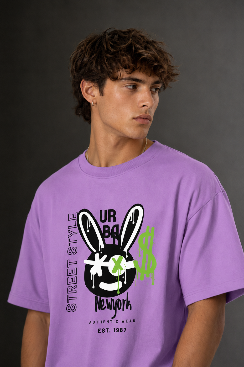 Men's Drop Shoulder Front Printed T-Shirt | Graphic Tee | OUTPUFF