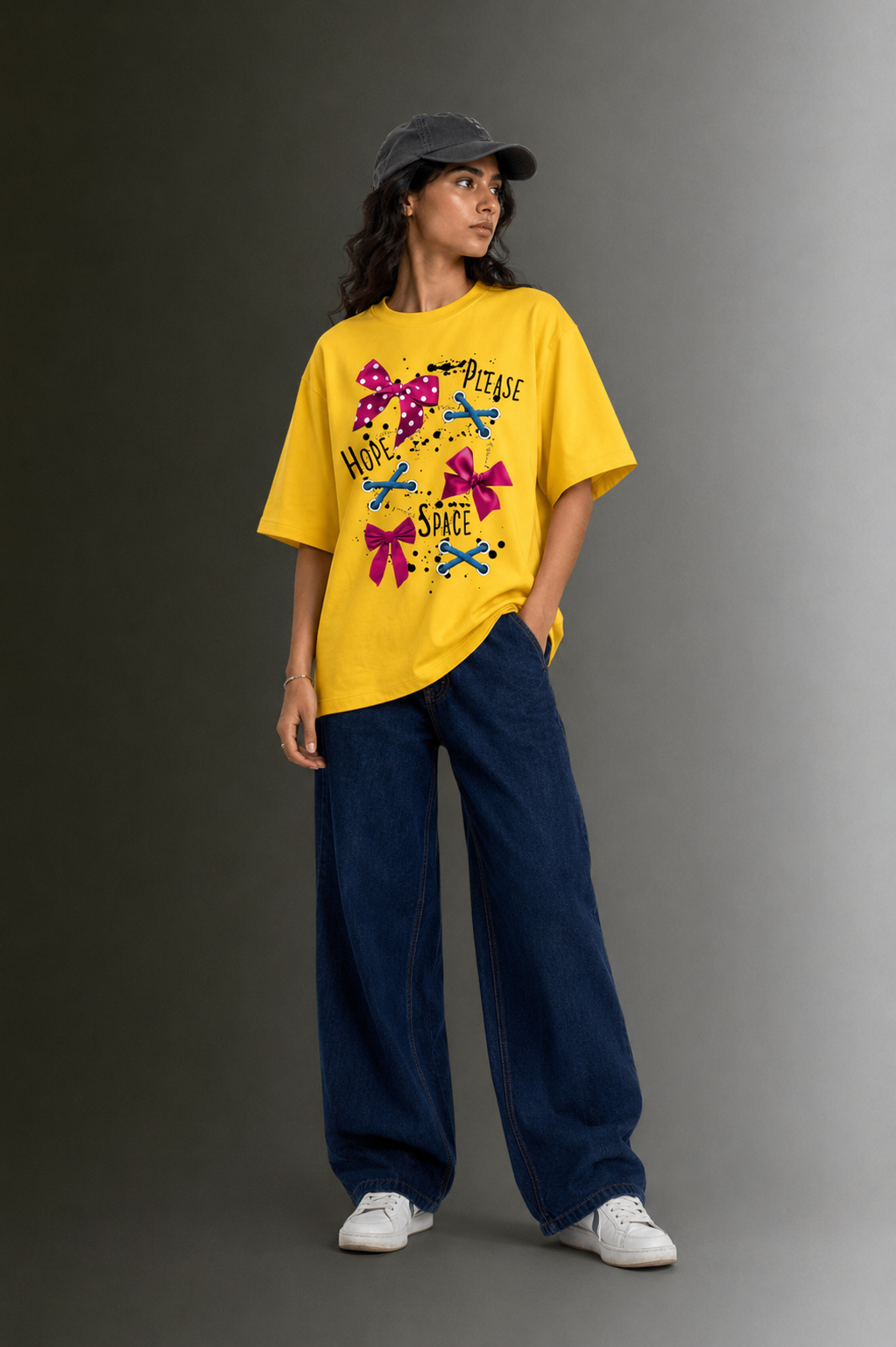 Women Drop Shoulder Front Printed T-Shirt | OUTPUFF