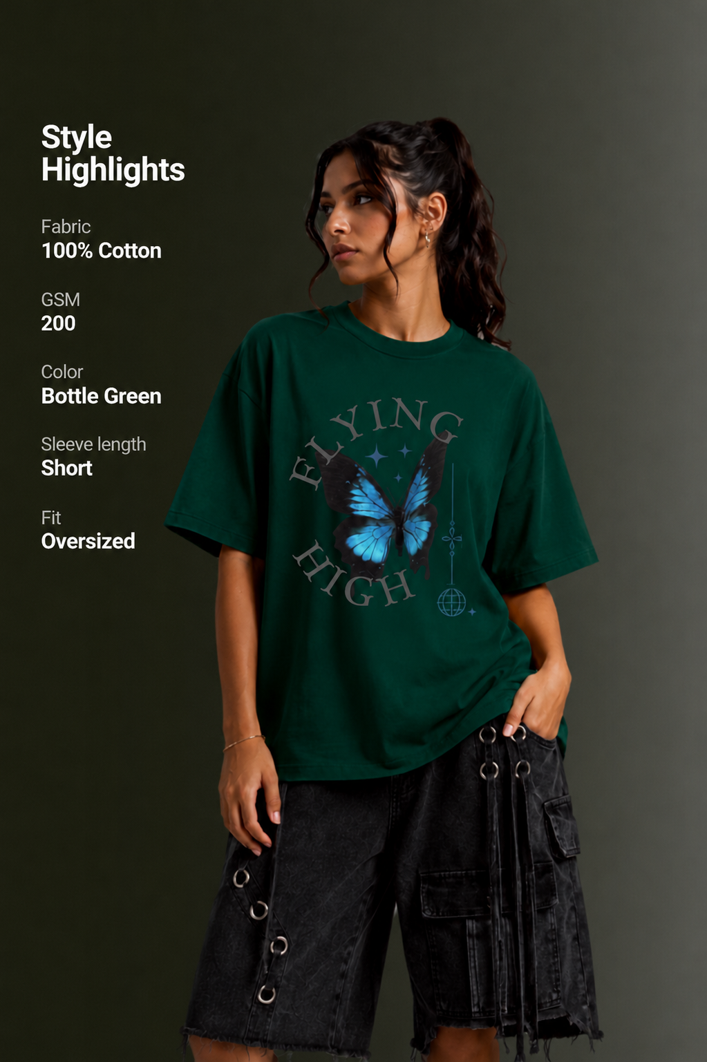 Women Drop Shoulder Front Printed T-Shirt | OUTPUFF