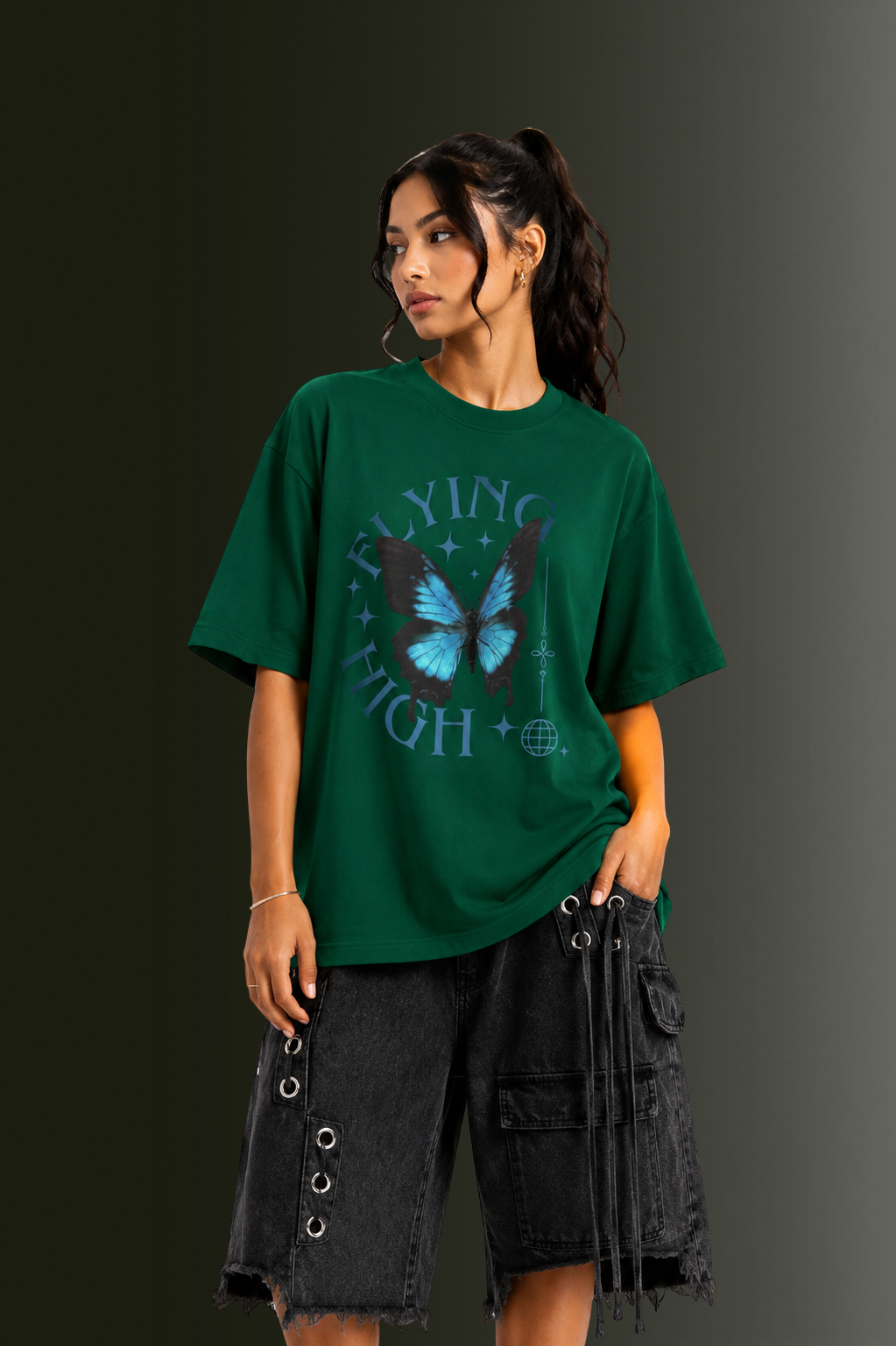 Women Drop Shoulder Front Printed T-Shirt | OUTPUFF