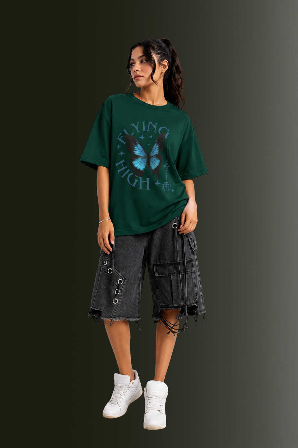 Women Drop Shoulder Front Printed T-Shirt | OUTPUFF