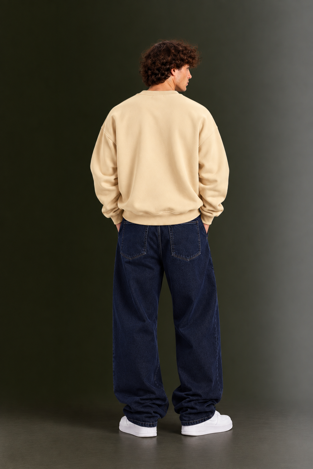 OUTPUFF Oversized Drop Shoulder Crew Neck Sweatshirt