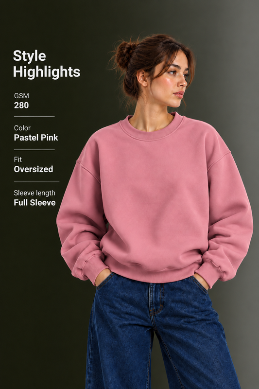 OUTPUFF Oversized Drop Shoulder Crew Neck Sweatshirt