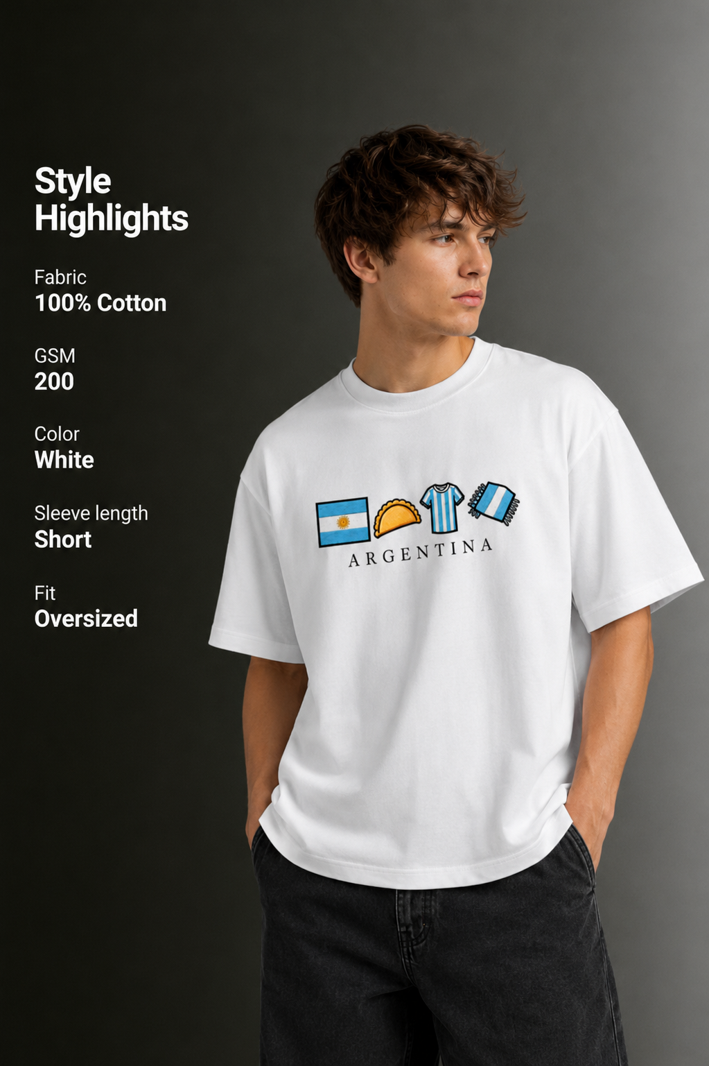 Men's Drop Shoulder Front Printed T-Shirt | Graphic Tee | OUTPUFF