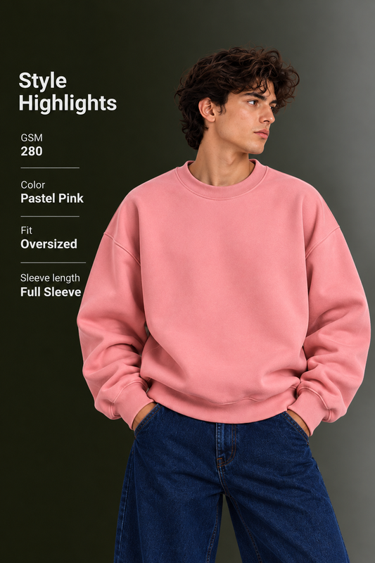 OUTPUFF Oversized Drop Shoulder Crew Neck Sweatshirt