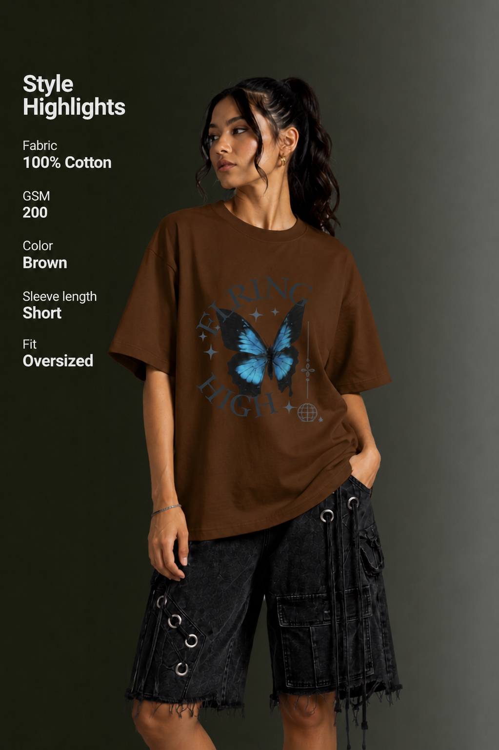 Women Drop Shoulder Front Printed T-Shirt | OUTPUFF
