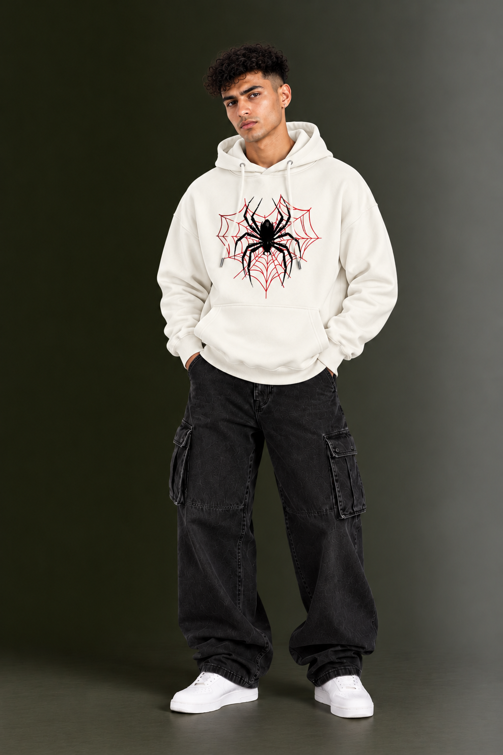 OUTPUFF Unisex Printed Pullover Hoodie with Kangaroo Pocket