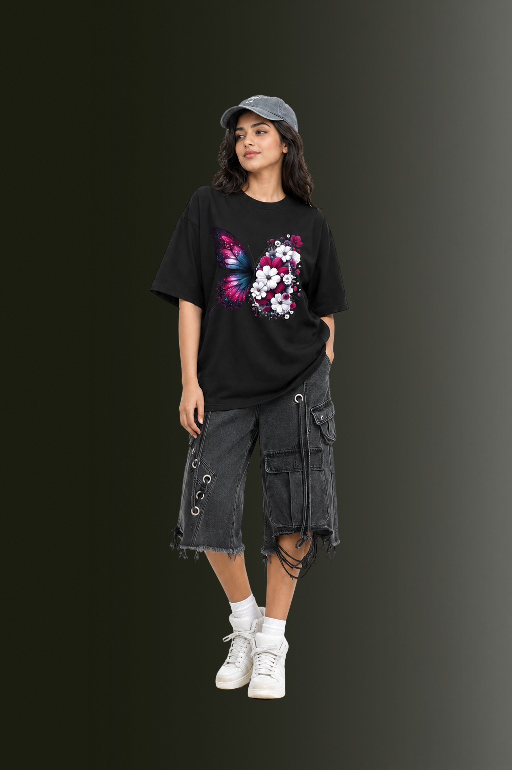 Women Drop Shoulder Front Printed T-Shirt | OUTPUFF