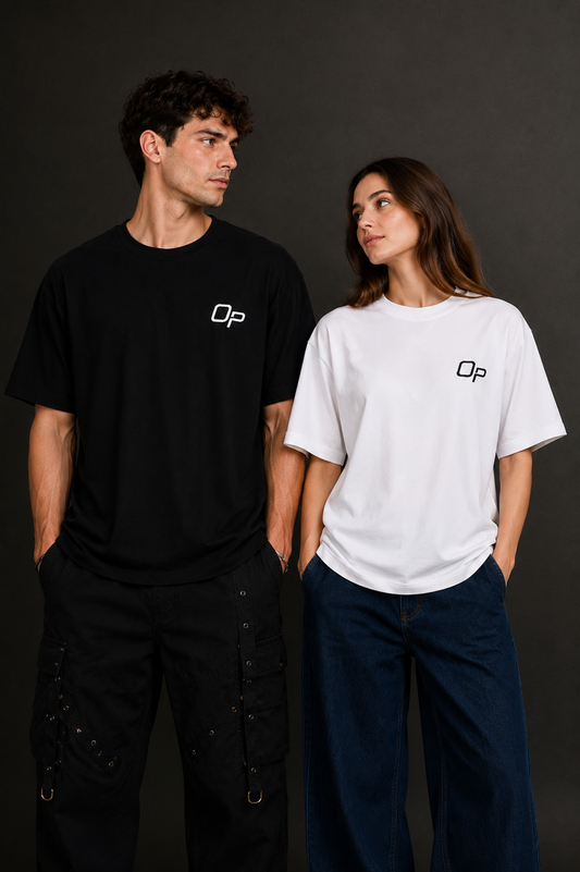 Couple Plain Drop Shoulder T-Shirt | OUTPUFF