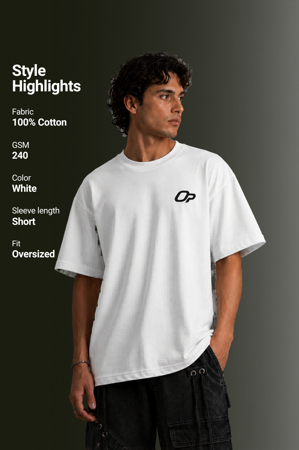 MENS DROP SHOULDER (WHITE)