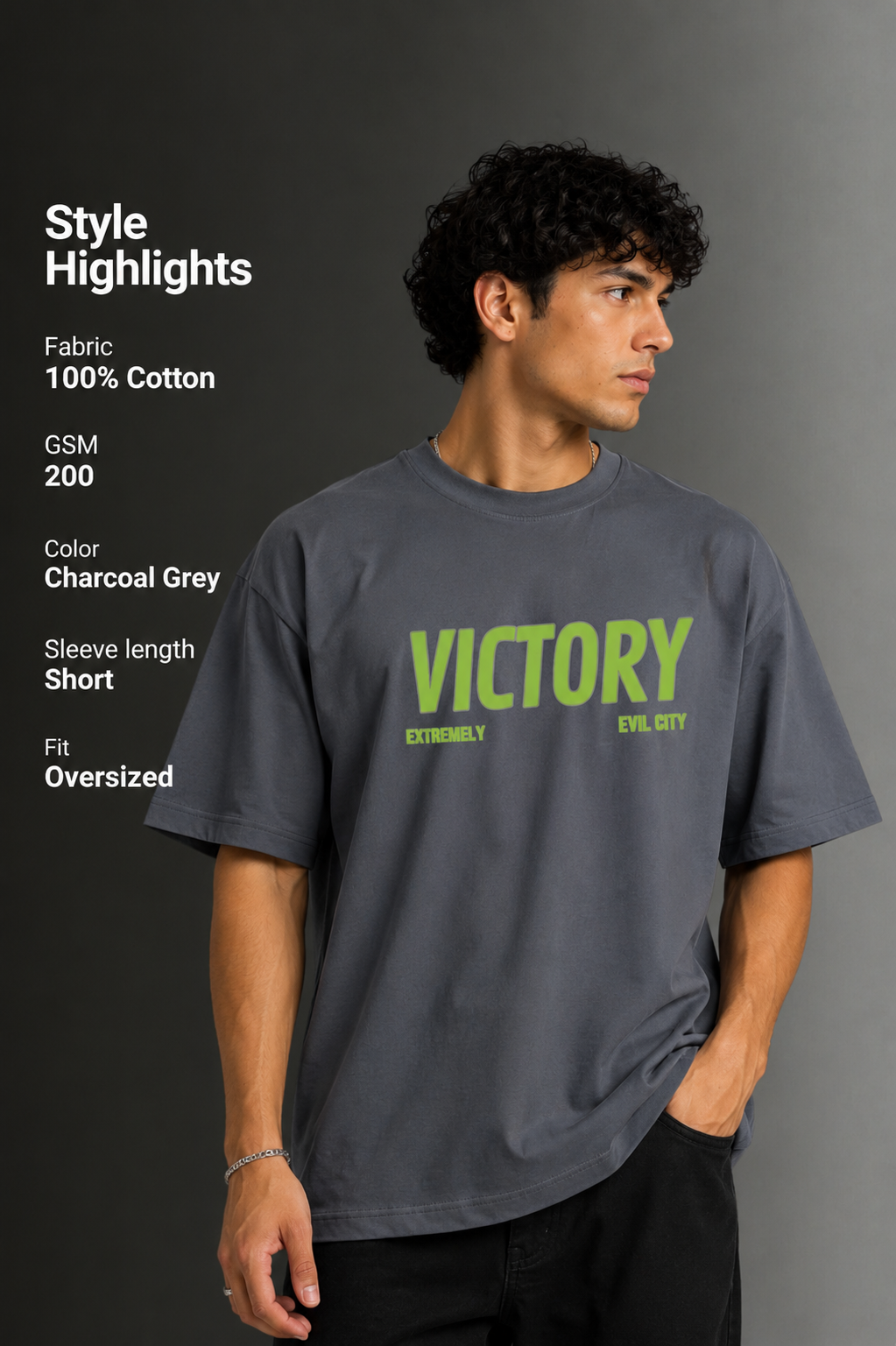 Men's Drop Shoulder Front & Back Printed T-Shirt | Graphic Tee | OUTPUFF