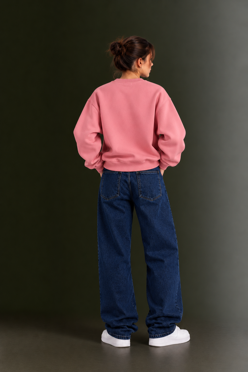 OUTPUFF Oversized Drop Shoulder Crew Neck Sweatshirt