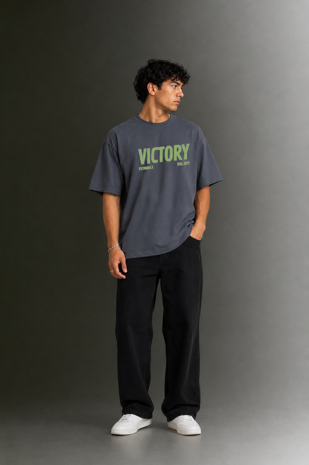 Men's Drop Shoulder Front & Back Printed T-Shirt | Graphic Tee | OUTPUFF